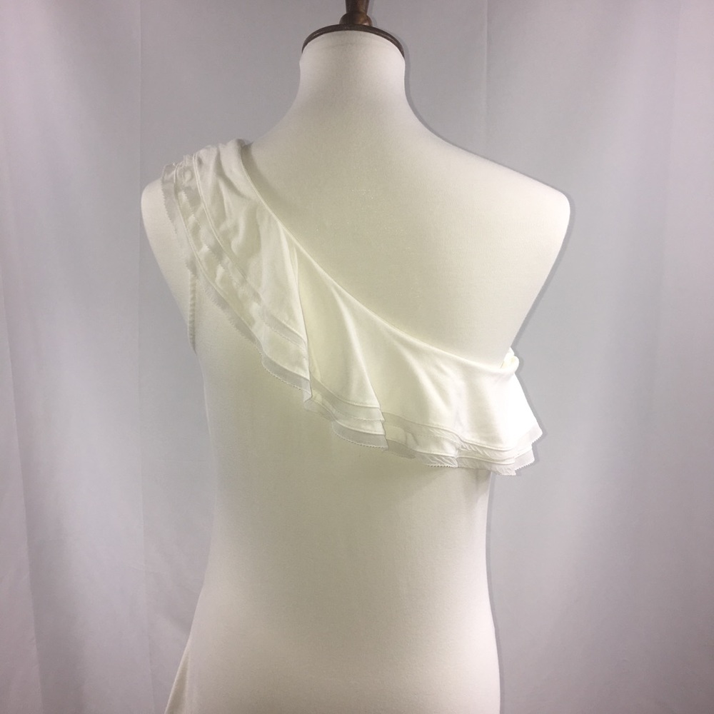 White House Black Market one-shouldered top.